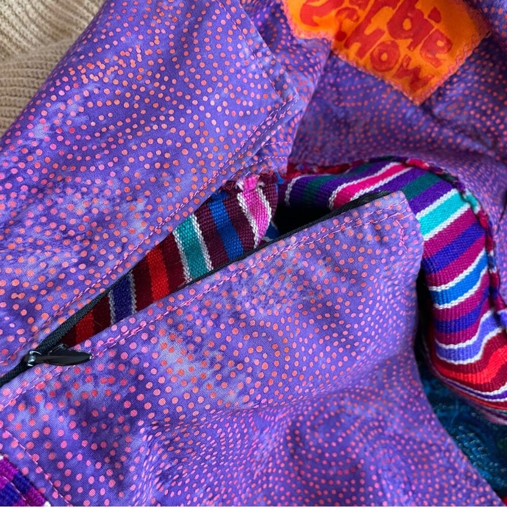 Handmade Baja Tapestry Embroidered Floral Fringe Guatemalan Artsy Festival Skirt - Picture 7 of 9